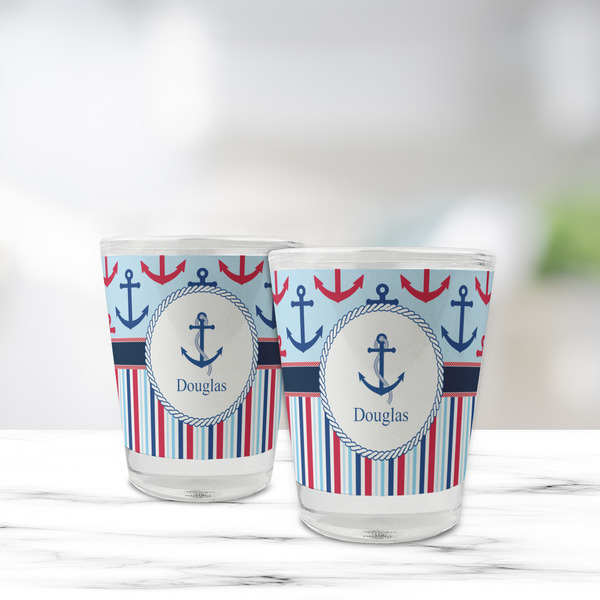 Anchors & Stripes Glass Shot Glass - Standard - LIFESTYLE