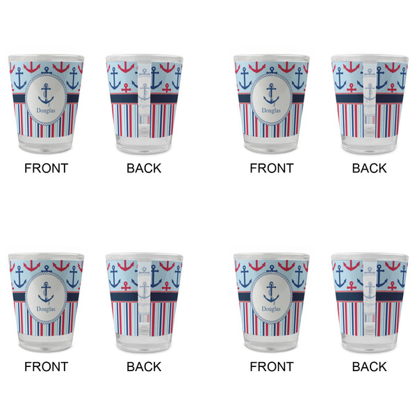 Anchors & Stripes Glass Shot Glass - Standard - Set of 4 - APPROVAL