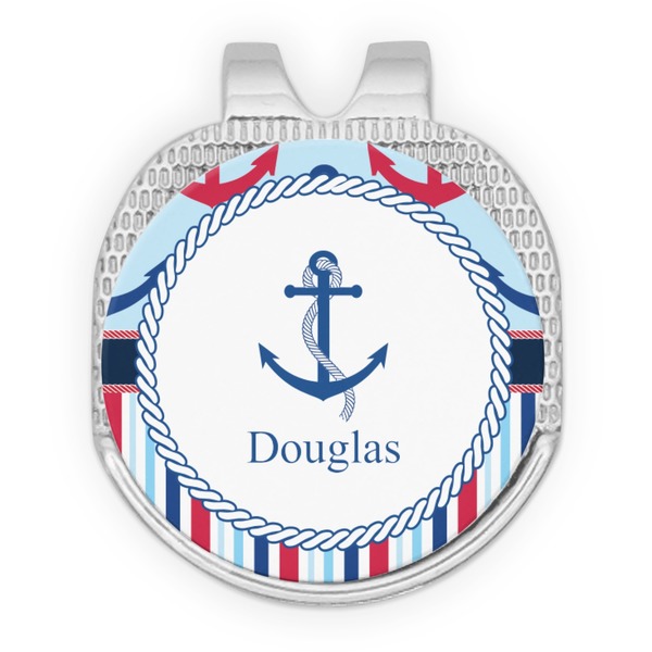 Anchors & Stripes Golf Ball Hat Marker Hat Clip