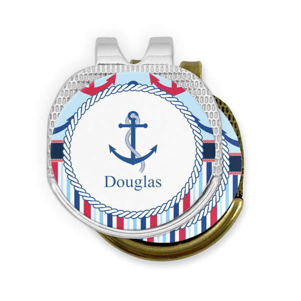 Anchors & Stripes Golf Ball Marker Hat Clip - PARENT/MAIN