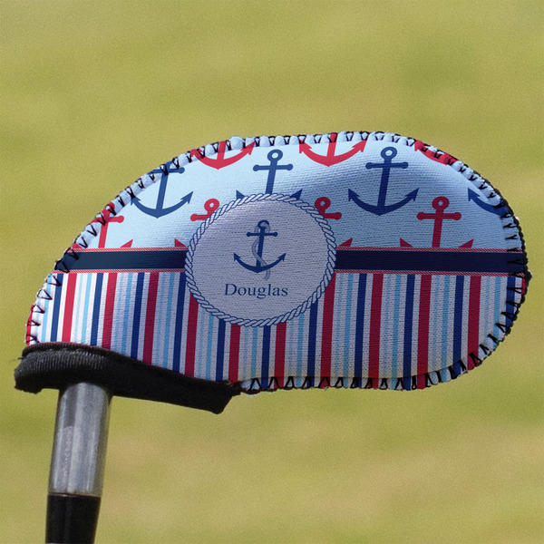 Custom Anchors & Stripes Golf Club Iron Cover (Personalized)