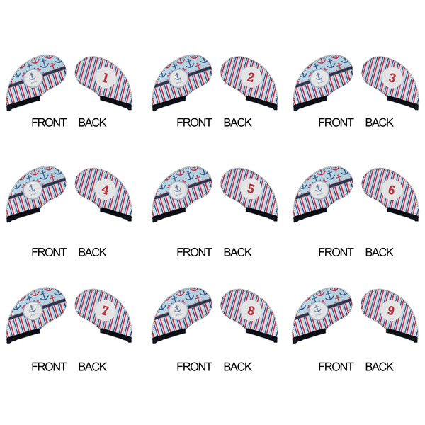 Anchors & Stripes Golf Club Covers - APPROVAL (set of 9)