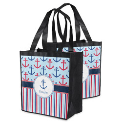 Anchors & Stripes Grocery Bag (Personalized)