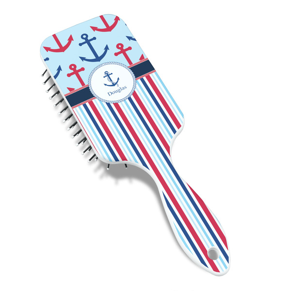 Anchors & Stripes Hair Brush - Angle View