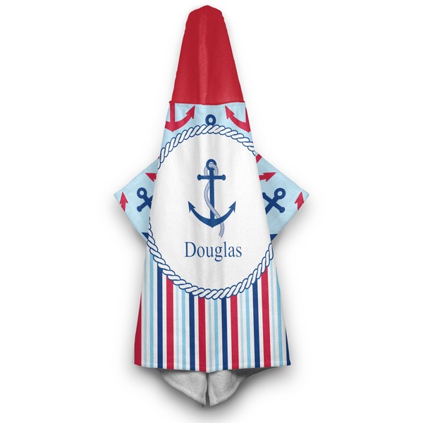 Anchors & Stripes Hooded Towel - Hanging