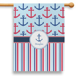 Anchors & Stripes 28" House Flag (Personalized)