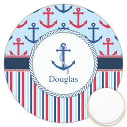 Anchors & Stripes Printed Cookie Topper - 3.25" (Personalized)