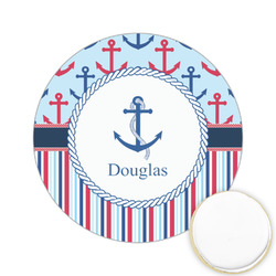 Anchors & Stripes Printed Cookie Topper - 2.15" (Personalized)