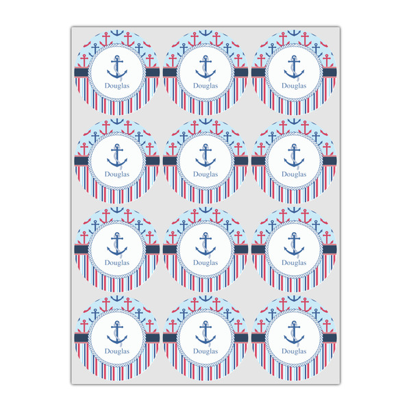 Anchors & Stripes Icing Circle - Small - Set of 12