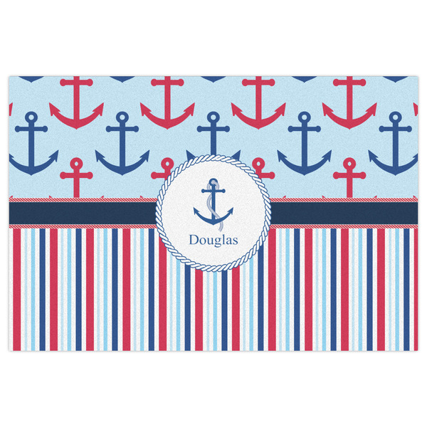 Anchors & Stripes Indoor / Outdoor Rug - 2'x3' - Front Flat