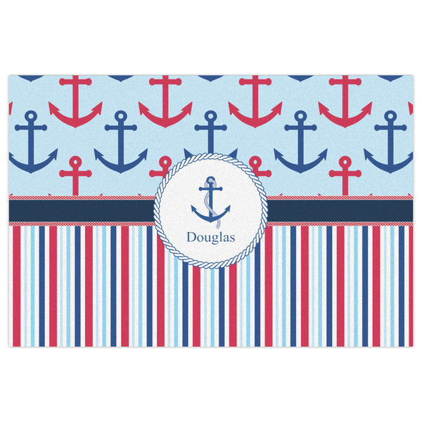 Anchors & Stripes Indoor / Outdoor Rug - 4'x6' - Front Flat
