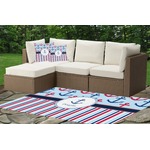 Anchors & Stripes Indoor / Outdoor Rug - Custom Size w/ Name or Text