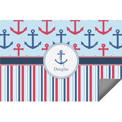Anchors & Stripes Indoor / Outdoor Rug - 3'x5' (Personalized)