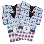 Anchors & Stripes Jersey Bottle Cooler - Set of 4 (Personalized)