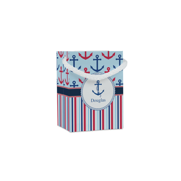 Custom Anchors & Stripes Jewelry Gift Bags (Personalized)