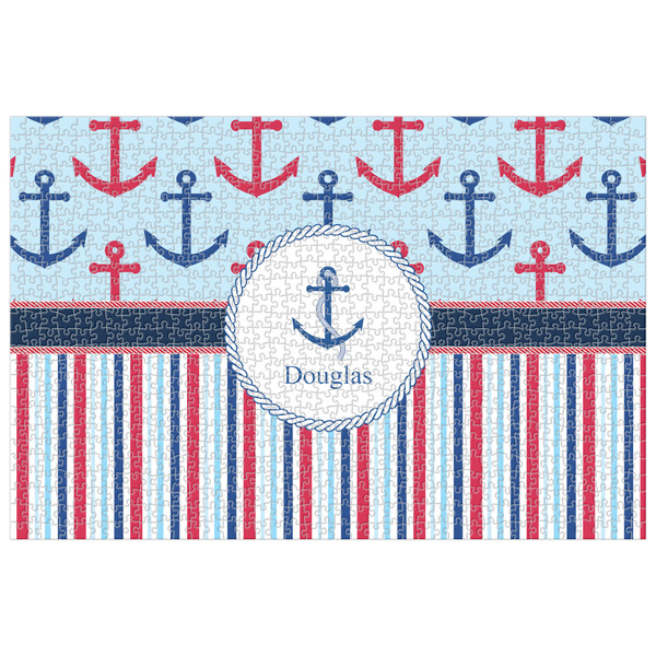 Custom Anchors & Stripes Jigsaw Puzzle - 1000-piece (Personalized)