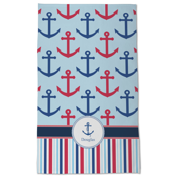 Anchors & Stripes Kitchen Towel - Poly Cotton - Full Front