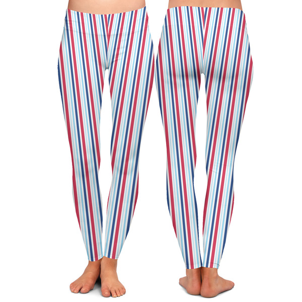 Anchors & Stripes Ladies Leggings - Front and Back