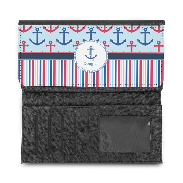Anchors & Stripes Ladies Wallet - Half Way Open