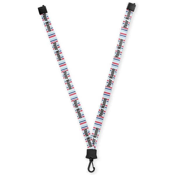 Custom Anchors & Stripes Lanyard (Personalized)
