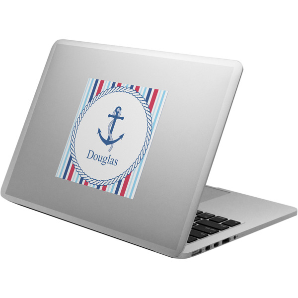 Custom Anchors & Stripes Laptop Decal (Personalized)