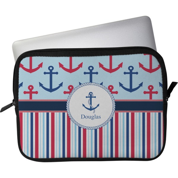 Custom Anchors & Stripes Laptop Sleeve / Case (Personalized)