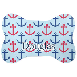 Anchors & Stripes Bone Shaped Dog Food Mat (Personalized)