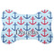 Anchors & Stripes Bone Shaped Dog Food Mat (Large) (Personalized)
