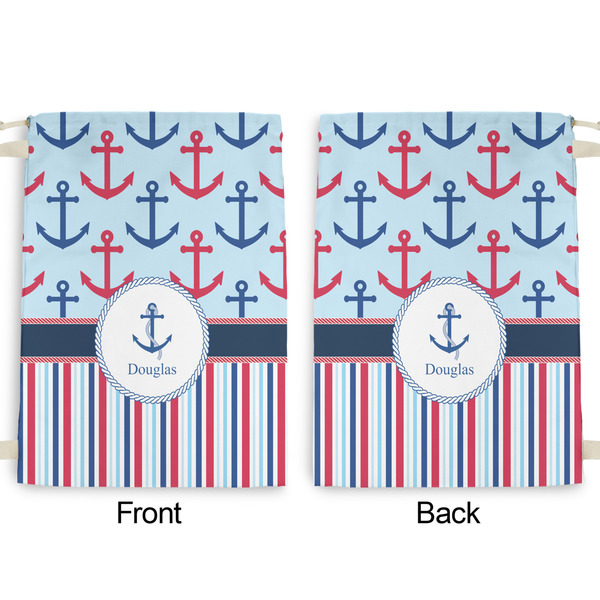 Anchors & Stripes Large Laundry Bag - Front & Back View