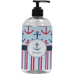 Anchors & Stripes Plastic Soap / Lotion Dispenser (Personalized)