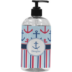 Anchors & Stripes Plastic Soap / Lotion Dispenser (Personalized)