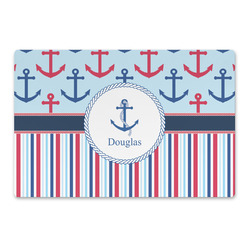 Anchors & Stripes Large Rectangle Car Magnet (Personalized)