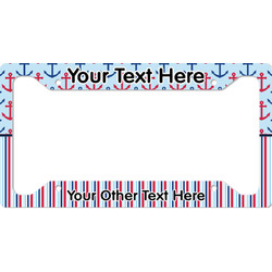 Anchors & Stripes License Plate Frame - Style A (Personalized)
