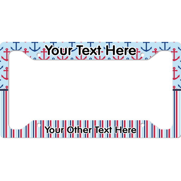 Custom Anchors & Stripes License Plate Frame (Personalized)