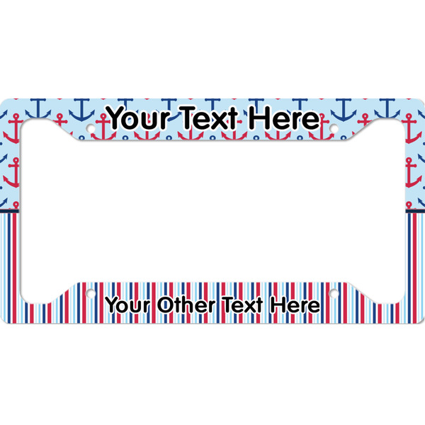 Custom Anchors & Stripes License Plate Frame (Personalized)