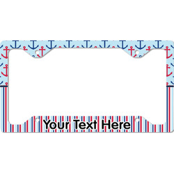 Anchors & Stripes License Plate Frame - Style C (Personalized)