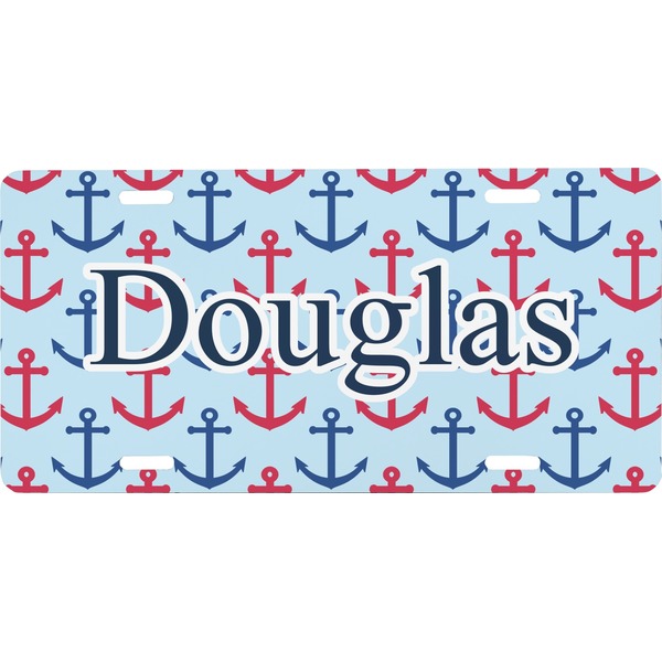 Custom Anchors & Stripes Front License Plate (Personalized)