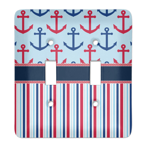 Custom Anchors & Stripes Light Switch Cover (2 Toggle Plate)