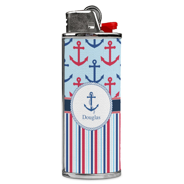 Custom Anchors & Stripes Case for BIC Lighters (Personalized)