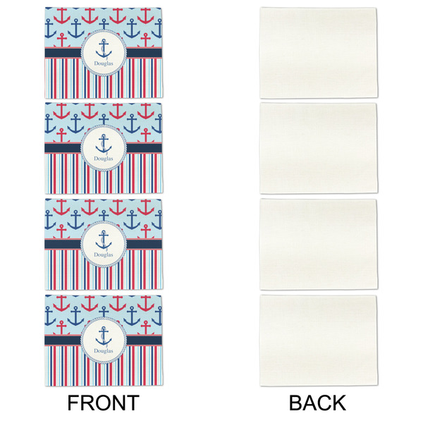 Anchors & Stripes Linen Placemat - APPROVAL Set of 4 (single sided)