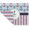 Anchors & Stripes Double-Sided Linen Placemat - Single w/ Name or Text