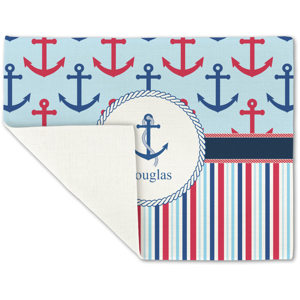Anchors & Stripes Linen Placemat - Folded Corner (single side)
