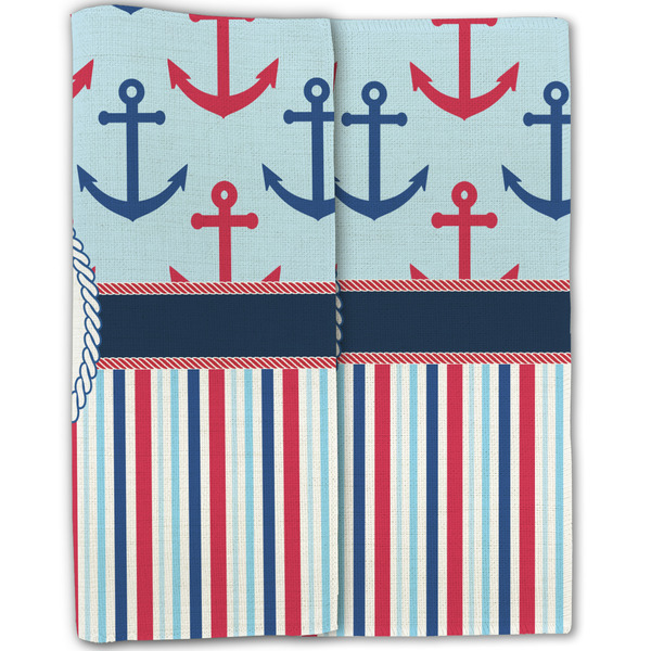 Anchors & Stripes Linen Placemat - Folded Half (double sided)