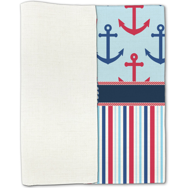 Anchors & Stripes Linen Placemat - Folded Half