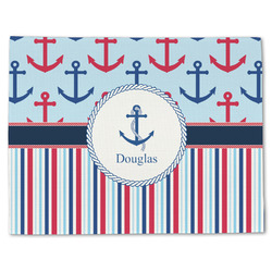 Anchors & Stripes Single-Sided Linen Placemat - Single w/ Name or Text