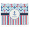 Anchors & Stripes Single-Sided Linen Placemat - Single w/ Name or Text