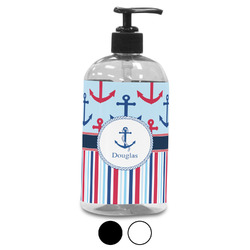 Anchors & Stripes Plastic Soap / Lotion Dispenser (Personalized)