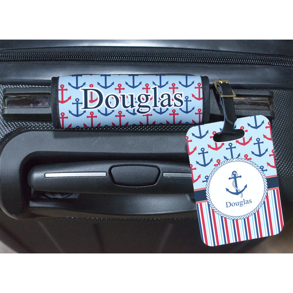 Anchors & Stripes Luggage Wrap & Tag