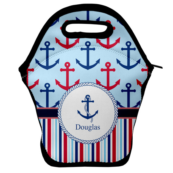 Custom Anchors & Stripes Lunch Bag w/ Name or Text
