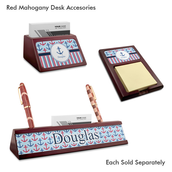 Anchors & Stripes Mahogany Desk Accessories